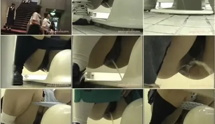 文化祭4 – 女子トイレ盗撮ハプニング！覗き穴からこっそり盗み見る無修正映像