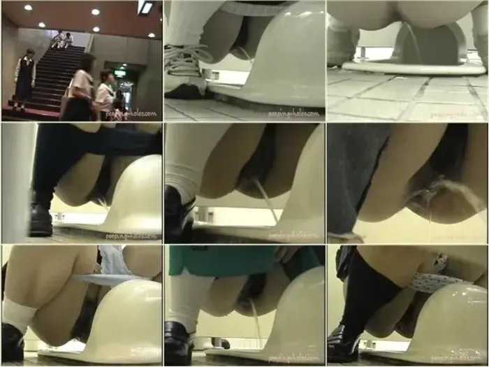 動画を再生:文化祭4 – 女子トイレ盗撮ハプニング！覗き穴からこっそり盗み見る無修正映像