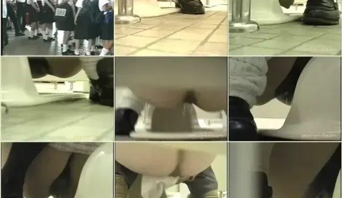 文化祭の女子トイレ盗撮 – 覗き穴からの隠しカメラ映像