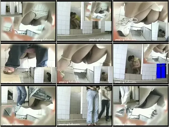 動画を再生:中国女子大生10 トイレ盗撮ハプニング 覗き穴から衝撃の瞬間をキャッチ