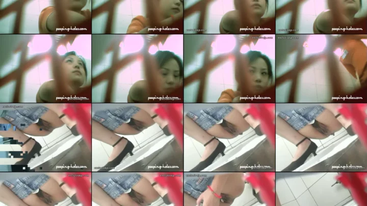 中国の公衆トイレに仕掛けられた覗き穴からの盗撮映像。無修正の隠しカメラで捉えた、利用者たちの無防備な瞬間。 のスクリーンショット 5