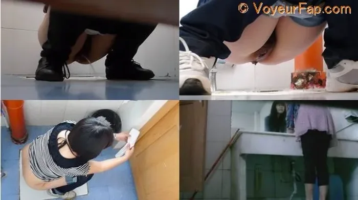中国大学トイレ盗撮シリーズ 若くて可愛い女子学生たちのおしっこ映像 無毛も有毛も両方収録