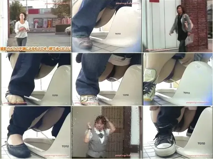 動画を再生:和式トイレ盗撮4 隠しカメラで覗かれる女性たちのトイレ事情