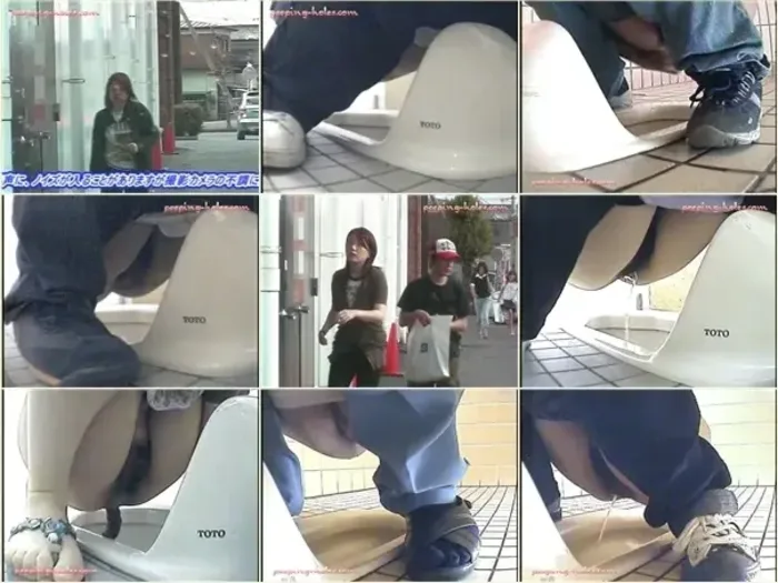 動画を再生:和式トイレ盗撮7 隠しカメラで覗く素人のトイレ行為