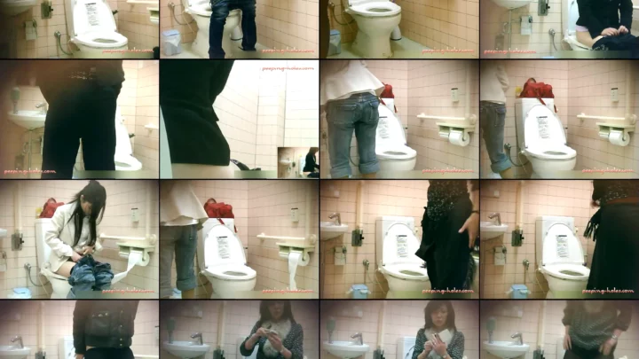 コンビニトイレでの覗き映像。美しいアジア人女性がトイレで用を足す様子を盗撮した隠しカメラ動画。 のスクリーンショット 5