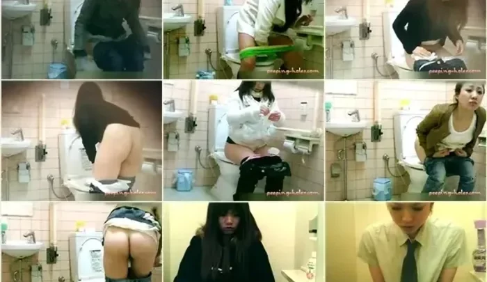 コンビニトイレ盗撮2 美しいアジア人女性がトイレでおしっこ、覗き穴からの盗撮映像