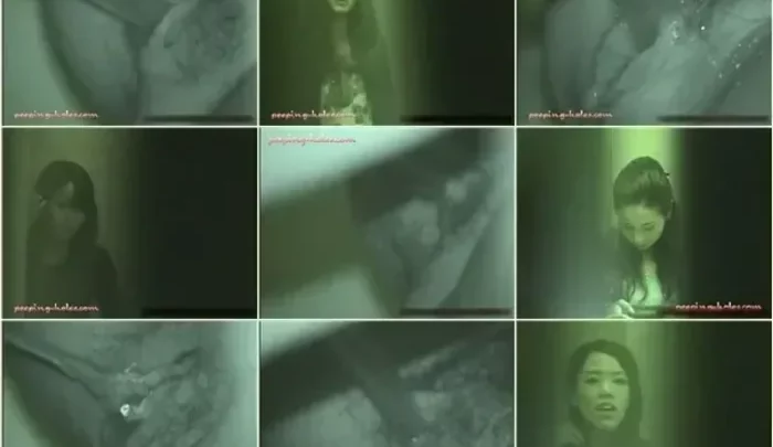 居酒屋トイレ27 – 覗き穴から盗撮した無修正映像 暗視カメラで捉えた小便少女の隠し撮り